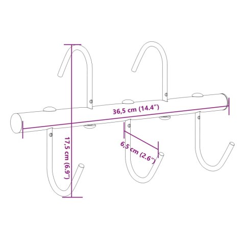 WIESZAK NA OGŁOWIE Z 5 OBROTOWYMI HACZYKAMI CZARNY STALOWY