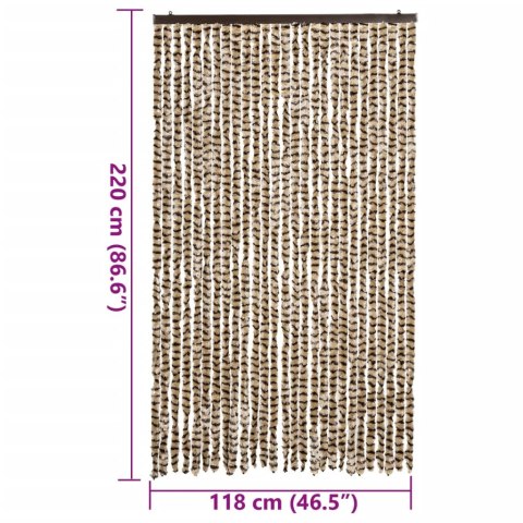 ZASŁONA PRZECIWKO OWADOM BEŻOWO-BRĄZOWA 118X220CM SZENIL