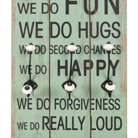 WIESZAK ŚCIENNY NA ODZIEŻ WIERZCHNIĄ 120X40CM HAPPY LOVE