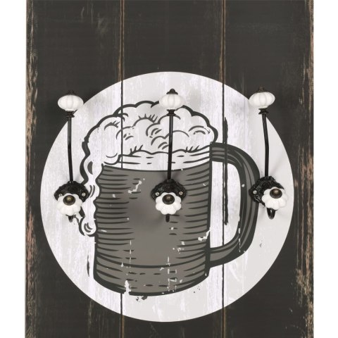 WIESZAK ŚCIENNY NA ODZIEŻ WIERZCHNIĄ 6 HACZYKÓW 120X40CM