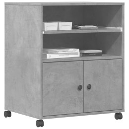 SZAFKA STOJAK REGAŁ POD DRUKARKĘ Z KÓŁKAMI SZAROŚĆ BETONU 60X48X74CM