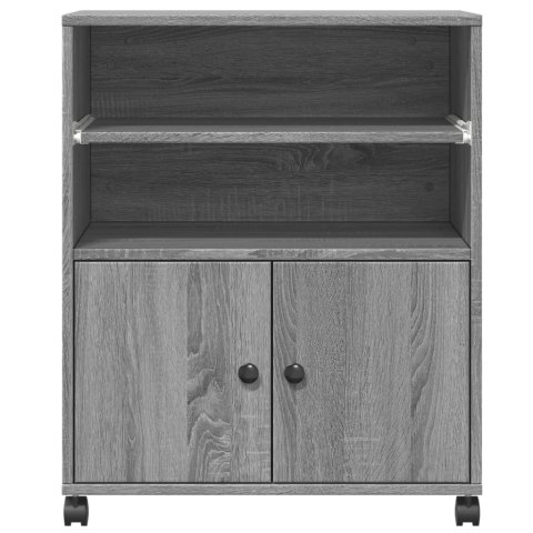 SZAFKA REGAŁ STOJAK POD DRUKARKĘ Z KÓŁKAMI SZARY DĄB SONOMA 60X48X74CM