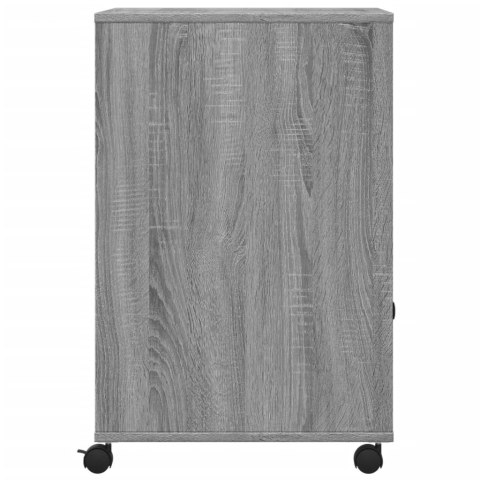 SZAFKA REGAŁ STOJAK POD DRUKARKĘ Z KÓŁKAMI SZARY DĄB SONOMA 60X48X74CM