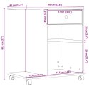 SZAFKA REGAŁ STOJAK POD DRUKARKĘ Z KÓŁKAMI SZARY DĄB SONOMA 60X40X68,5CM