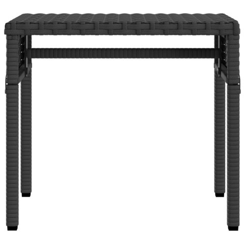 LEŻANKA Z ZADASZENIEM I STOLIKIEM CZARNA POLIRATTAN