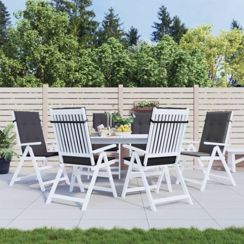 PODUSZKI NA KRZESŁA Z WYSOKIM OPARCIEM 6 SZT. ANTRACYT MELANŻ