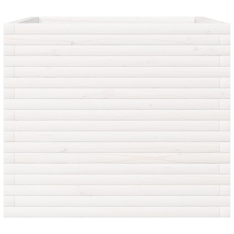 DONICA OGRODOWA BIAŁA 80X80X68,5CM LITE DREWNO SOSNOWE