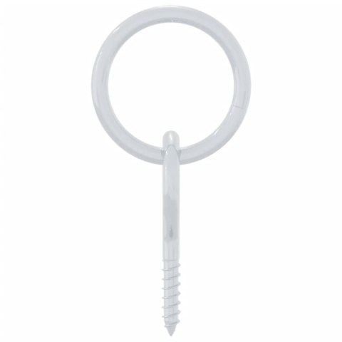 KÓŁKA UWIĄZOWE ZE ŚRUBAMI OCZKOWYMI 3 SZT. SREBRNE STALOWE