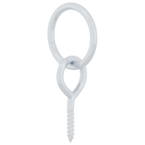 KÓŁKA UWIĄZOWE ZE ŚRUBAMI OCZKOWYMI 3 SZT. SREBRNE STALOWE