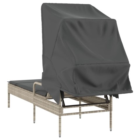 LEŻANKA Z ZADASZENIEM JASNOSZARA POLIRATTAN