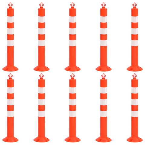 SŁUPKI DROGOWE 10 SZT. Z ŁAŃCUCHEM 75CM PE