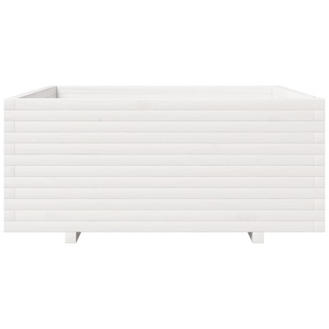 DONICA OGRODOWA BIAŁA 110X110X49,5CM LITE DREWNO SOSNOWE