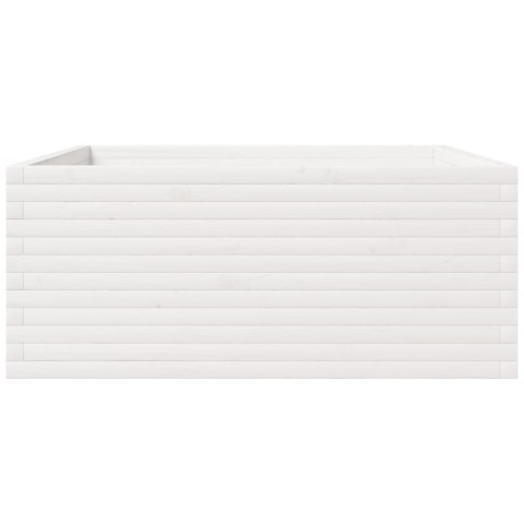 DONICA OGRODOWA BIAŁA 110X110X49,5CM LITE DREWNO SOSNOWE