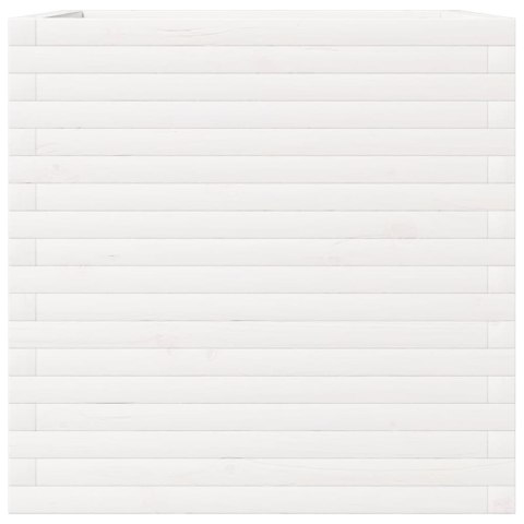 DONICA OGRODOWA BIAŁA 70X70X68,5CM LITE DREWNO SOSNOWE