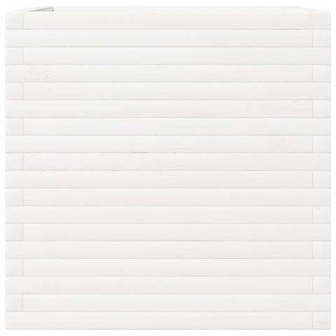 DONICA OGRODOWA BIAŁA 70X70X68,5CM LITE DREWNO SOSNOWE