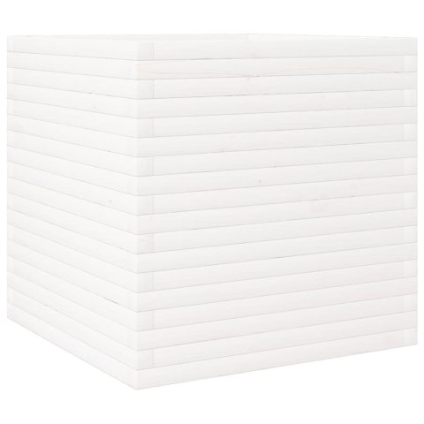 DONICA OGRODOWA BIAŁA 70X70X68,5CM LITE DREWNO SOSNOWE