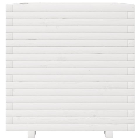 DONICA OGRODOWA BIAŁA 70X70X72,5CM LITE DREWNO SOSNOWE