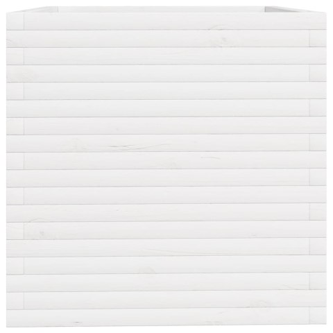 DONICA OGRODOWA BIAŁA 70X70X72,5CM LITE DREWNO SOSNOWE