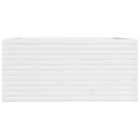 DONICA OGRODOWA BIAŁA 100X100X49,5CM LITE DREWNO SOSNOWE