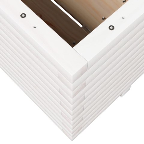 DONICA OGRODOWA BIAŁA 100X100X49,5CM LITE DREWNO SOSNOWE