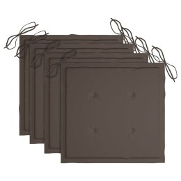 PODUSZKI NA KRZESŁA OGRODOWE 4 SZT. TAUPE 40X40X3CM