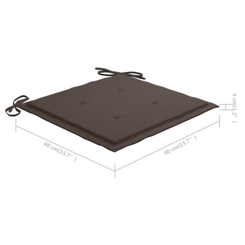 PODUSZKI NA KRZESŁA OGRODOWE 4 SZT. TAUPE 40X40X3CM