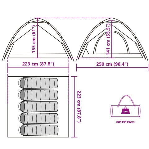 NAMIOT TURYSTYCZNY 5-OS. ZIELONY SZYBKIE ROZKŁADANIE