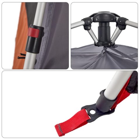 NAMIOT 6-OS. SZARO-POMARAŃCZOWY SZYBKIE ROZKŁADANIE