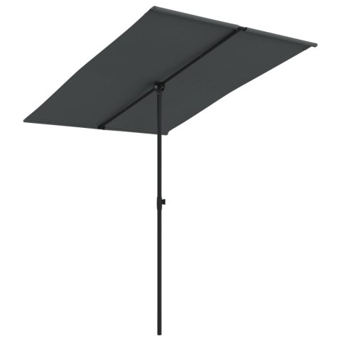 PARASOL OGRODOWY NA SŁUPKU ALUMINIOWYM 2X1,5M ANTRACYTOWY