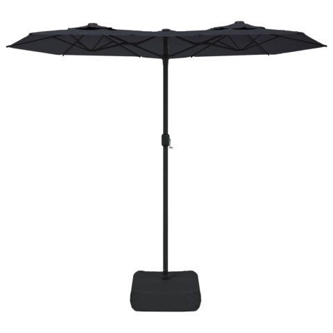 PARASOL OGRODOWY PODWÓJNY Z LED CZARNY 316X240CM