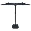 PARASOL OGRODOWY PODWÓJNY Z LED CZARNY 316X240CM
