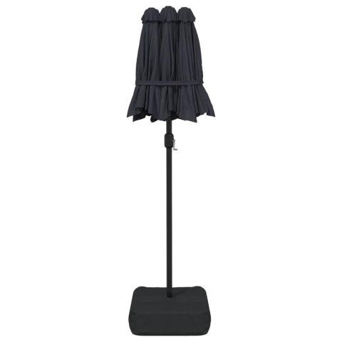 PARASOL OGRODOWY PODWÓJNY Z LED CZARNY 316X240CM