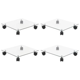 PODSTAWKI POD DONICZKI NA KÓŁKACH 4 SZT. 35X35CM SZKLANE