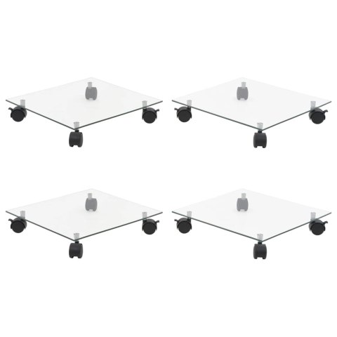 PODSTAWKI POD DONICZKI NA KÓŁKACH 4 SZT. 35X35CM SZKLANE