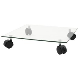 STOJAKI NA KWIATY NA KÓŁKACH 2 SZT. SZKŁO 35X35CM KWADRAT