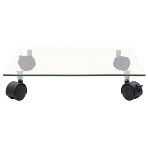 STOJAKI NA KWIATY NA KÓŁKACH 2 SZT. SZKŁO 35X35CM KWADRAT