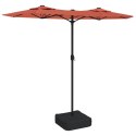PARASOL OGRODOWY PODWÓJNY Z LED TERAKOTA 316X240CM