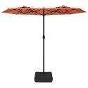 PARASOL OGRODOWY PODWÓJNY Z LED TERAKOTA 316X240CM