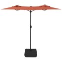PARASOL OGRODOWY PODWÓJNY Z LED TERAKOTA 316X240CM