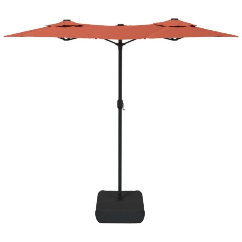 PARASOL OGRODOWY PODWÓJNY Z LED TERAKOTA 316X240CM