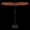 PARASOL OGRODOWY PODWÓJNY Z LED TERAKOTA 316X240CM