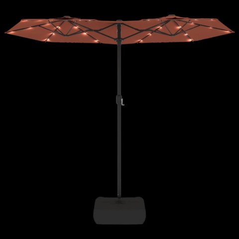 PARASOL OGRODOWY PODWÓJNY Z LED TERAKOTA 316X240CM