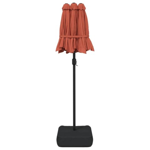 PARASOL OGRODOWY PODWÓJNY Z LED TERAKOTA 316X240CM