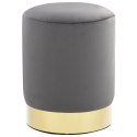 STOŁEK CIEMNOSZARO-ZŁOTY AKSAMIT