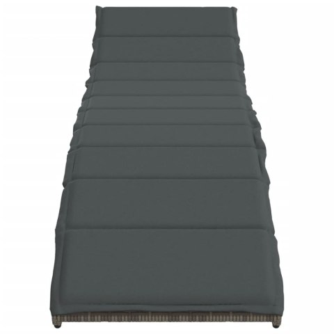 LEŻAKI Z PODUSZKAMI 2 SZT. SZARE POLIRATTAN