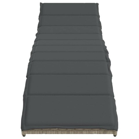 LEŻAKI Z PODUSZKAMI 2 SZT. JASNOSZARE POLIRATTAN