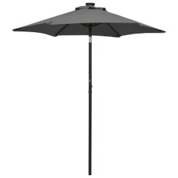 PARASOL Z LAMPKAMI LED ANTRACYTOWY 200X211CM ALUMINIUM