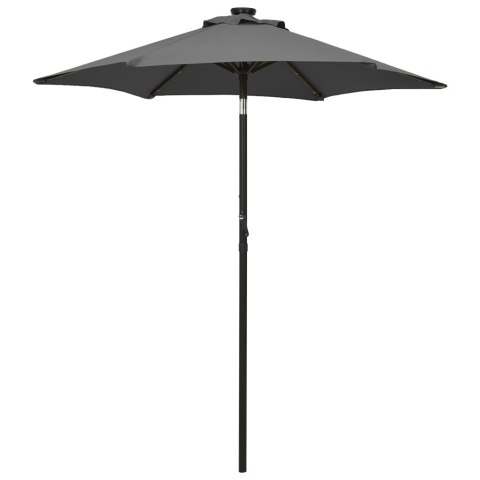 PARASOL Z LAMPKAMI LED ANTRACYTOWY 200X211CM ALUMINIUM