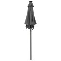 PARASOL Z LAMPKAMI LED ANTRACYTOWY 200X211CM ALUMINIUM