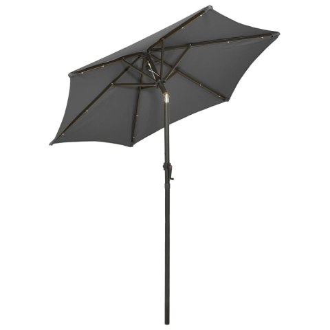 PARASOL Z LAMPKAMI LED ANTRACYTOWY 200X211CM ALUMINIUM